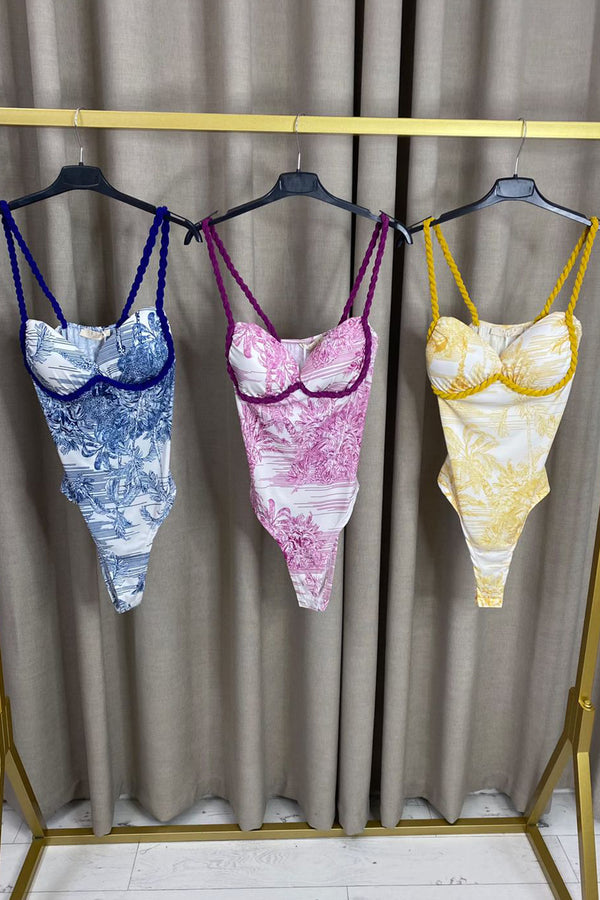 Amiee Printed Rope Detail Bodysuit